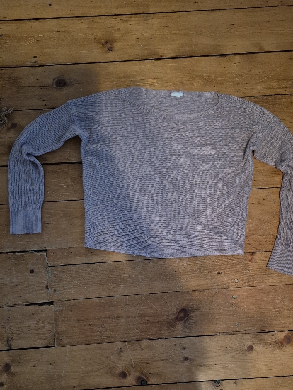 Garage Lavender Scoop Neck Ribbed Sweater